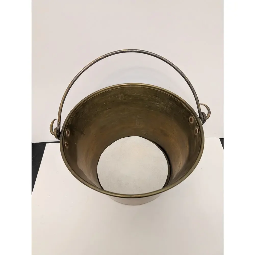 1860s Spun Brass Bucket Hayden Patent 1851 1865 1866 Waterbury Brass Hearth Pail